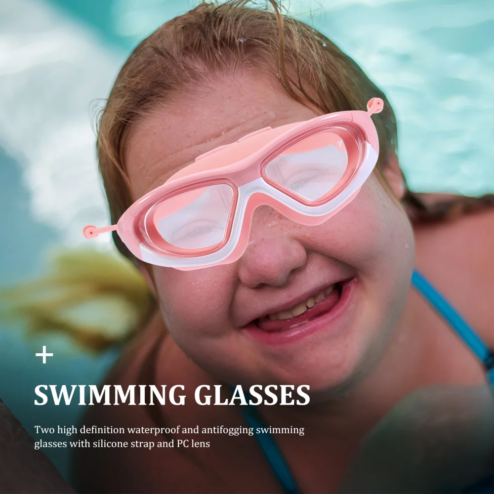 

2pcs Clear Swimming Glasses Anti-fog Eye-wears Swimming Goggles for Kids