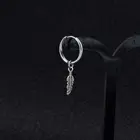 Мальчик лист титановое перо кулон обруч падение серьги корейские ювелирные изделия