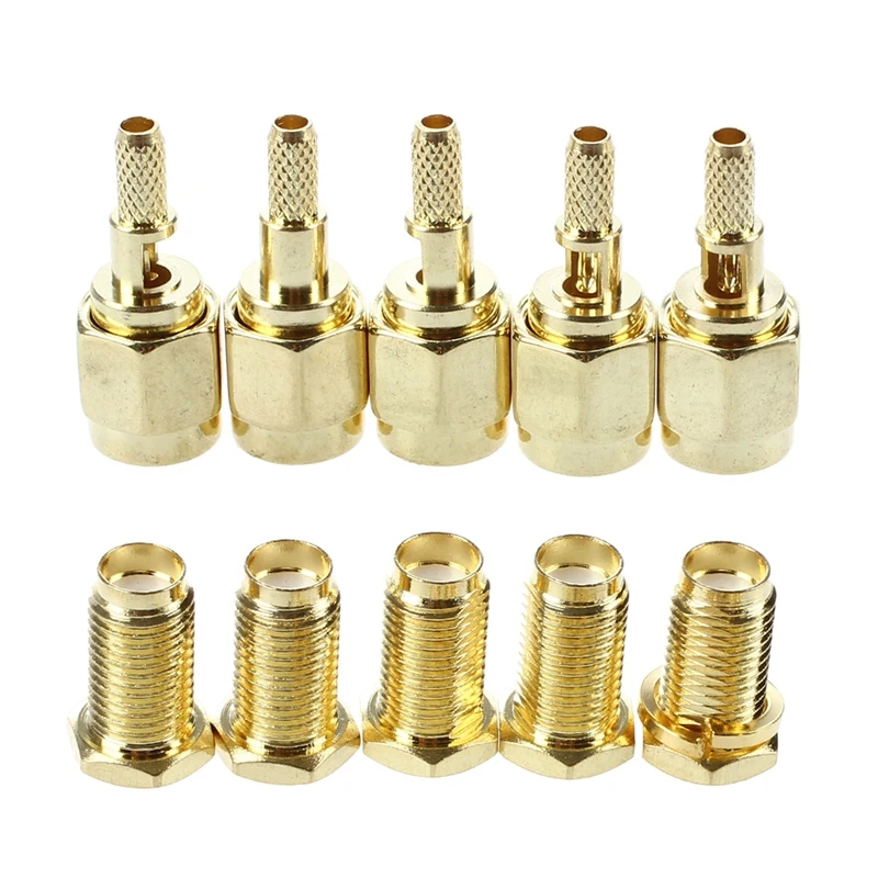 10 шт. SMA Nut Bulkhead обжимные прямые RF коаксиальные соединители адаптеры женские и