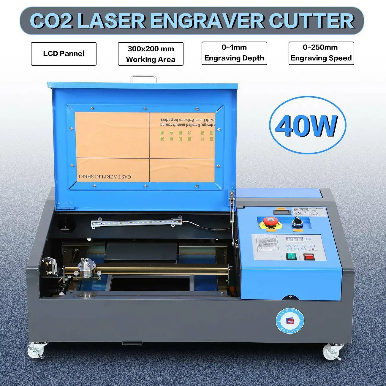 

Honhill 40W CO2 USB Laser Engraving Cutting Machine Laser Engraver Cutter 220V/110V