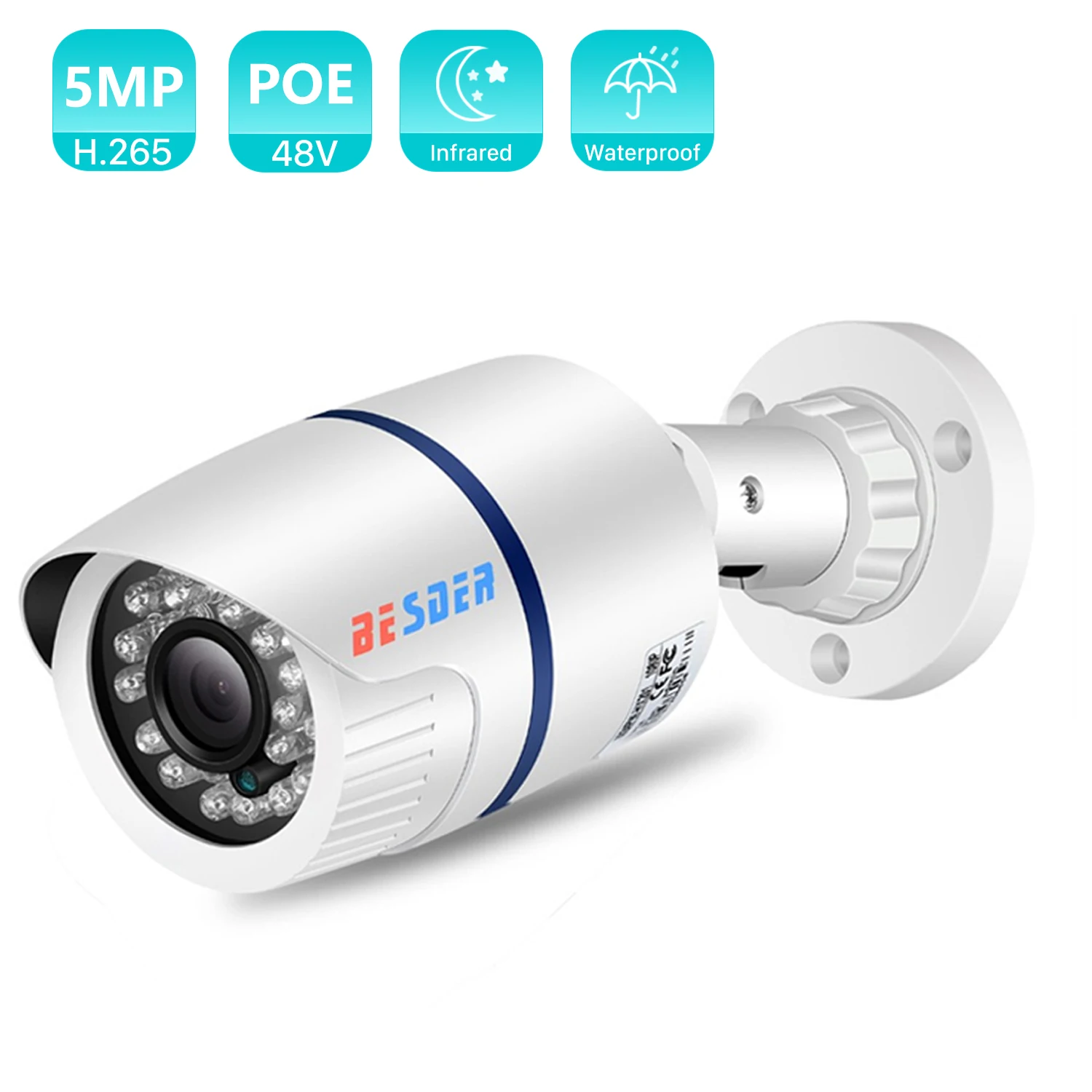 

BESDER H.265 HD 1080P 3MP IP Camera 4MP 5MP CCTV Scurity Outdoor Indoor Camera IP66 Waterproof Motion Detection Video Camera