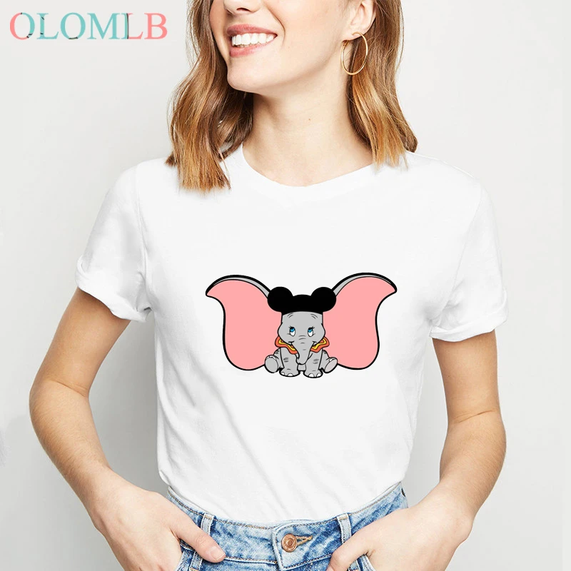 Футболка Dumbo Женская Очаровательная футболка с принтом в виде слона животным femme