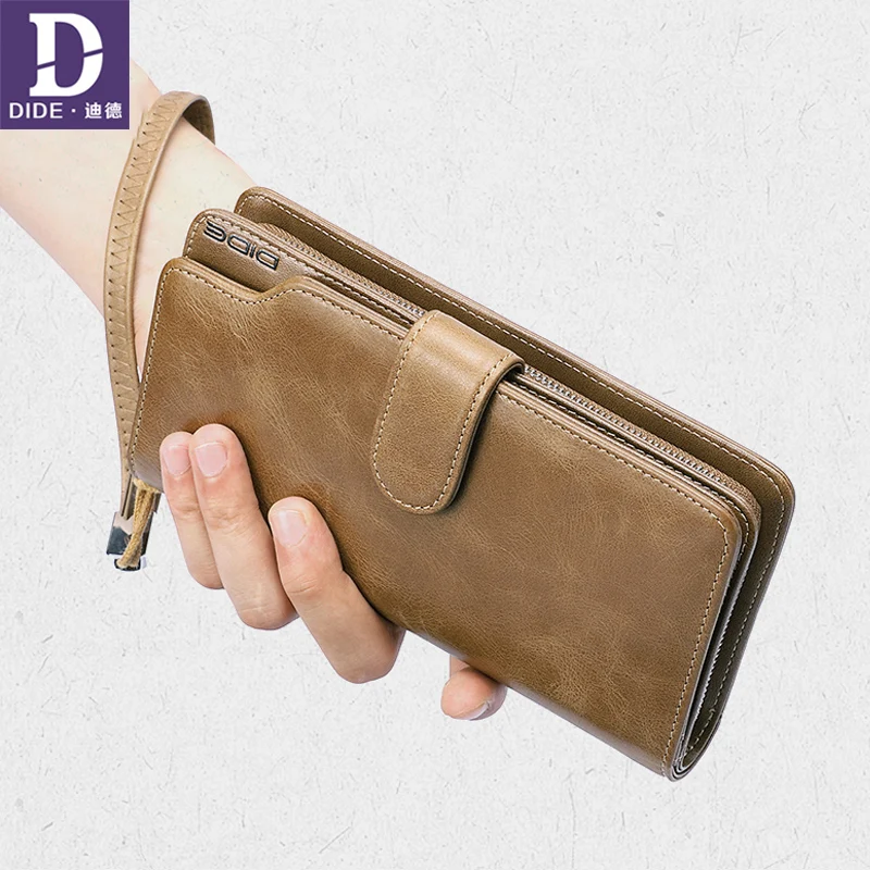 DIDE новинка кошельки из натуральной кожи двойная молния мужские для монет мужской