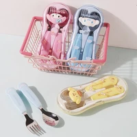16cm kawaii my melody cinnamoroll pudding dog sanrio plush cartoon cute stainless steel cutlery set anime plush toy for girl gif