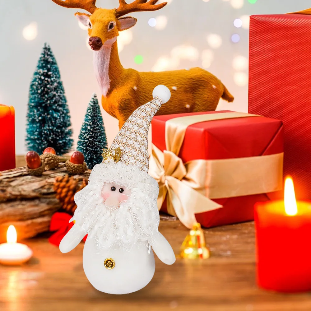 

Рождественское украшение кукла-снеговик с Санта-Клаусом, украшение, подвесное Рождественское украшение из ткани, праздничное украшение дл...