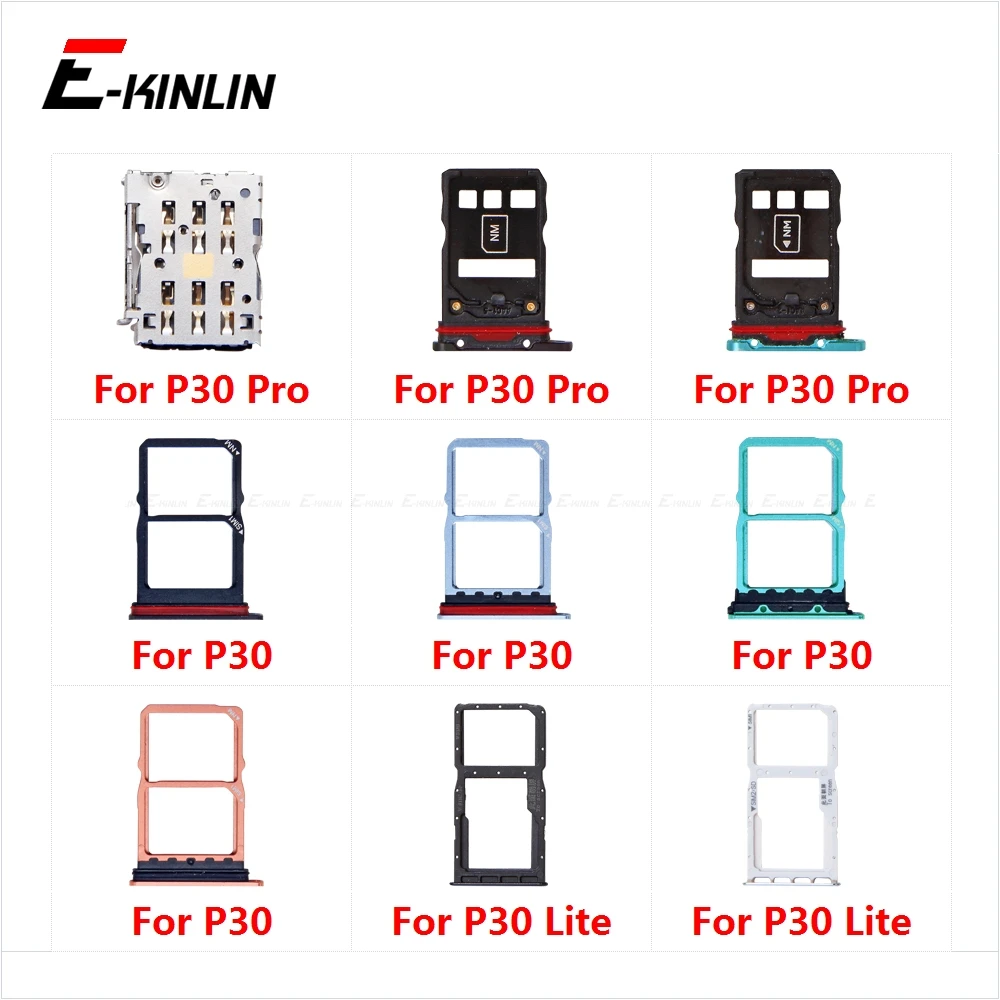 Sim Card Socket Slot Tray Reader Holder Connector Micro SD Adapter Container For HuaWei P30 Pro Lite Replacement Parts