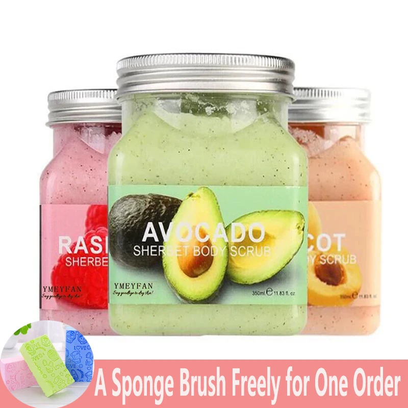 

3 шт., органический очищающий скраб для тела, фруктовый кокосовый персик, отшелушивающий, увлажняющий, оптовая продажа, Бесплатная доставка