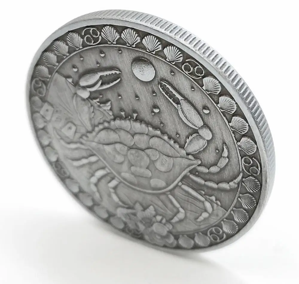 Новинка сувенирная монета 12 созвездий на рак Западная Астрология тисненые