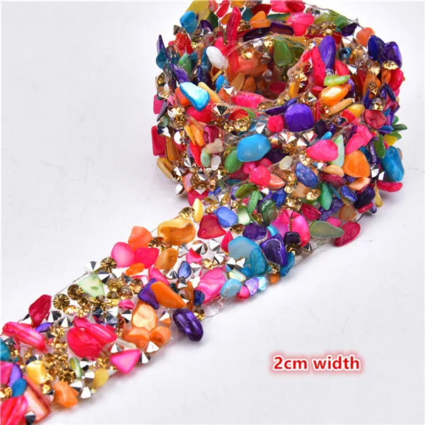 2cm width colour Горячая фиксация сетки 2,5 см 3,5 см ширина 1 ярдов/партия стразы цепь камень торт ленточная отделка свадебное украшение для шитья аксессуары - Цвет: 2cm width colour