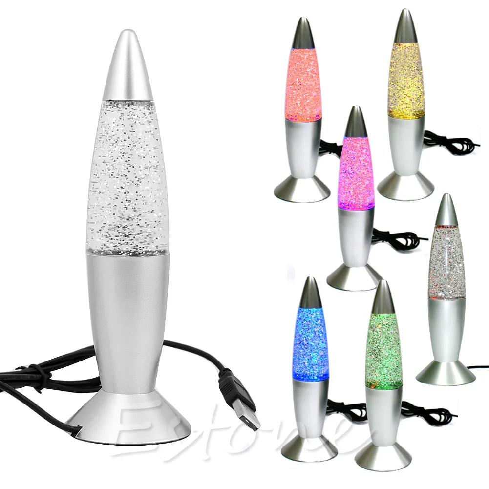 Многоцветная светодиодная лампа-лава с подсветкой USB украшение Вечерние | Лампы и