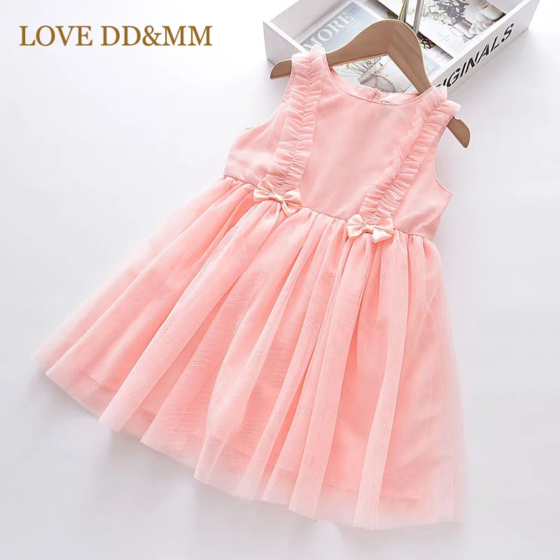 Платье для девочек LOVE DD &amp MM новое летнее Сетчатое платье с бантом Детские