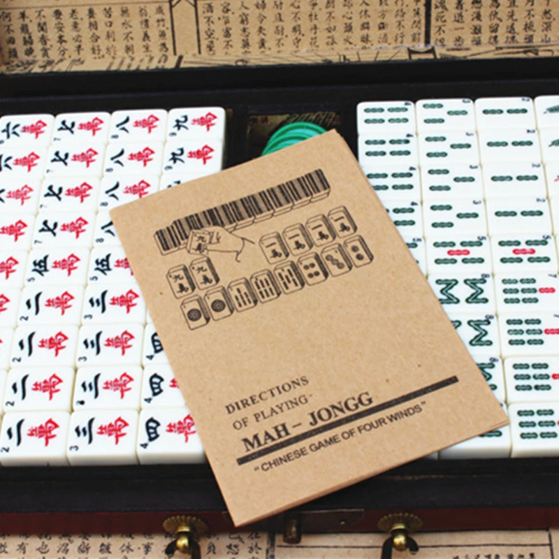 Новая портативная складная деревянная коробка Majiang для Маджонга набор