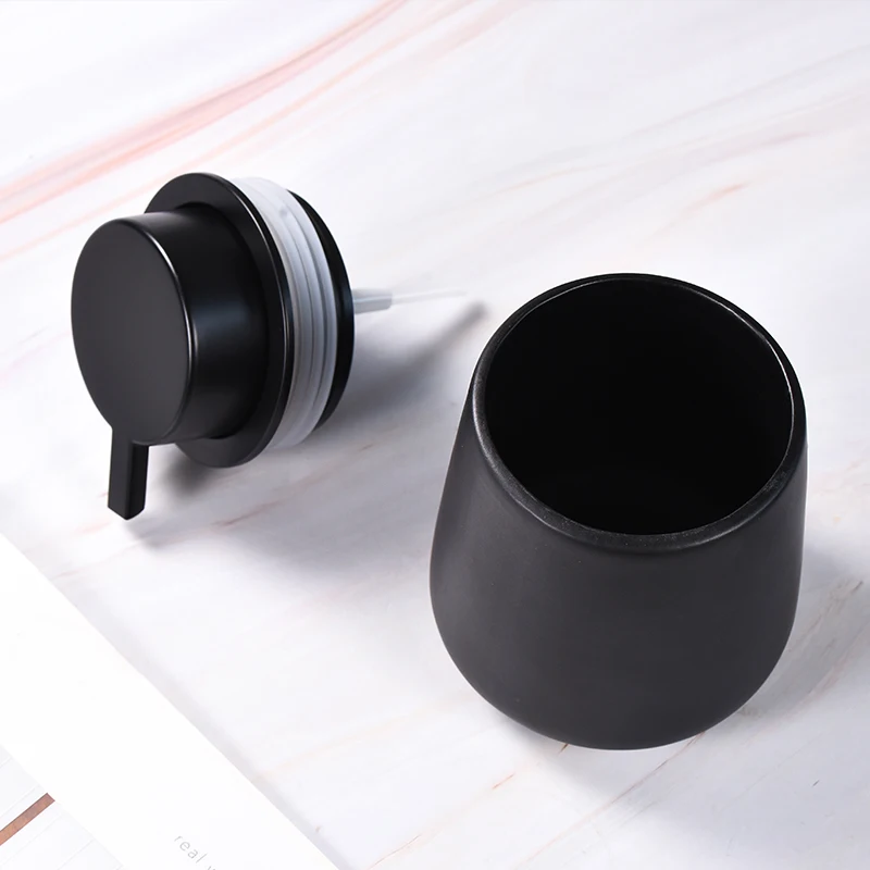 kitchen liquid soap dispensers black ceramic bottle hand sanitizer shampoo bottle shower gel dispenser for bathroom accessories free global shipping