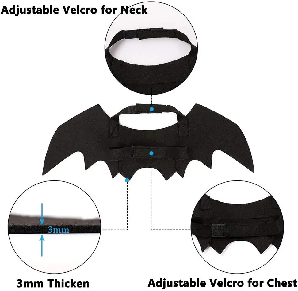 Милый костюм для Хеллоуина кошки маленького питомца крылья летучей мыши