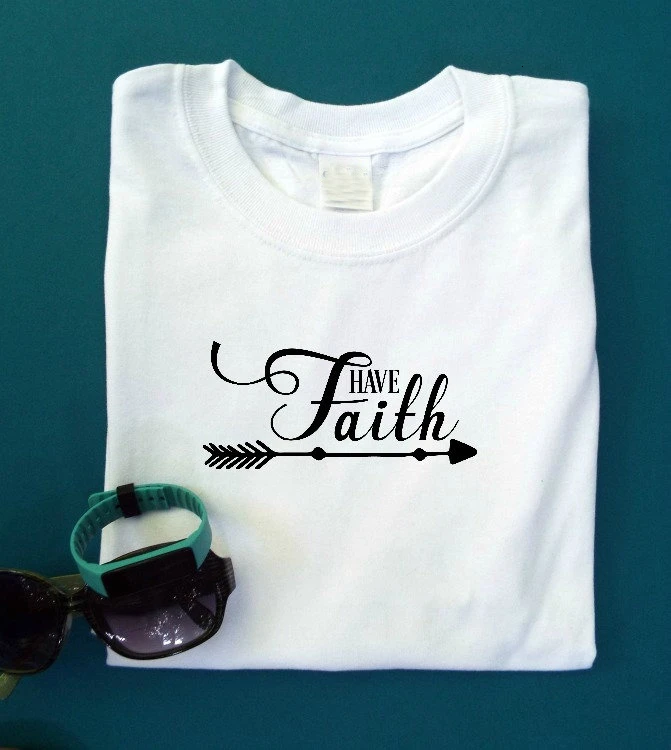 Футболка с надписью Have Faith футболка Кристиан arrow унисекс believer religion крещение goth quote