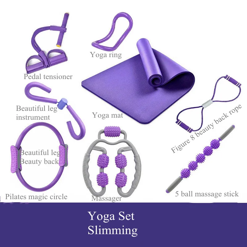 

2-7PCS Pilates Circle Massager Resistance Bands Yoga Ring Leg Arm Exercise Weight Loss Tools Gym Bodybuilding Muscle Training