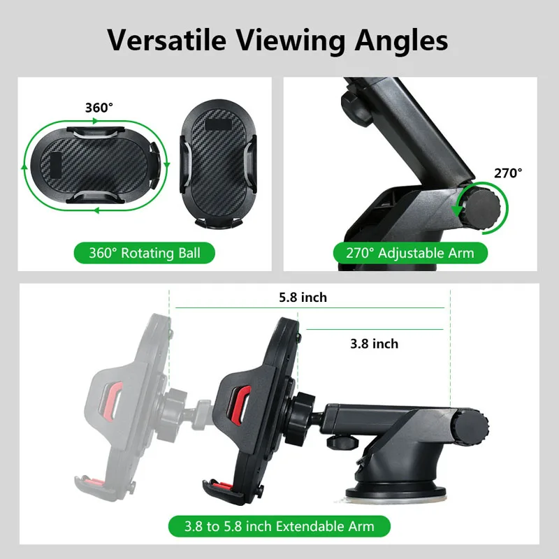 

2021 New Windshield Gravity Sucker Car Phone Holder For iPhone Samsung Huawei Universal Mount Mobile Support Mobile phone clip