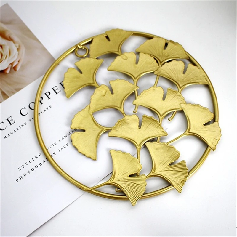 

New Nordic Light Luxury Leaf Wall Decoration Modern Home Living Room Golden Iron Art Stereo Ginkgo Leaf Wall Decoration Painting