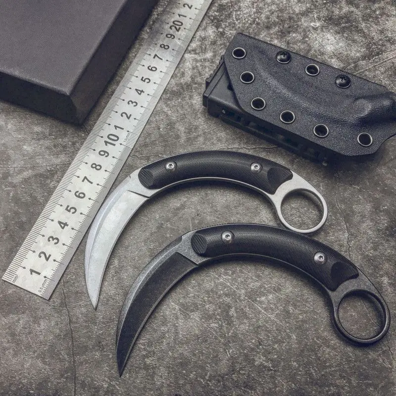 Bas тени для век Мун Karambit коготь с эффектом поношенности 440C лезвие G10 ручка