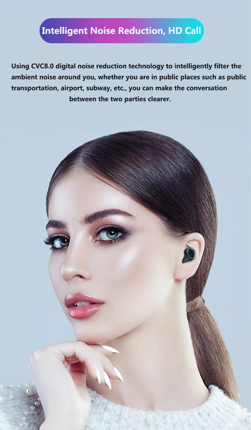 Bluetooth V5.0 наушники с сенсорным управлением беспроводные наушники IPX7 водонепроницаемые спортивные наушники+ 3500 мАч Внешний аккумулятор для всех телефонов