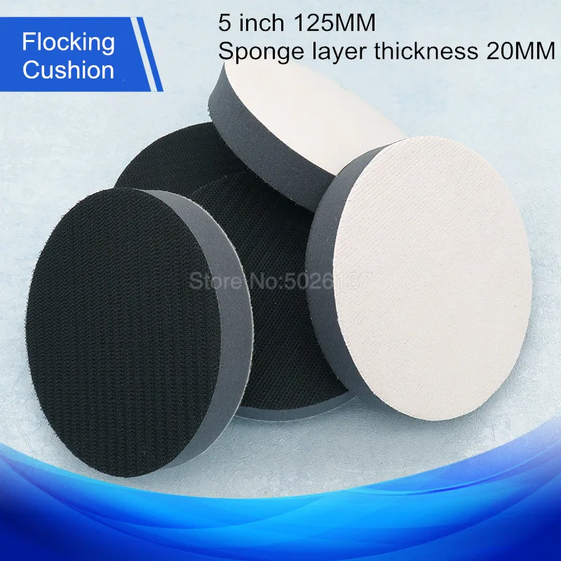 5-INCH 125MM Flocking Cushion 20MM Polishing Pad Soft Self-adhesive Disc Grinder Buffing Sandpaper Tray Sponge Waxing Protective images - 6