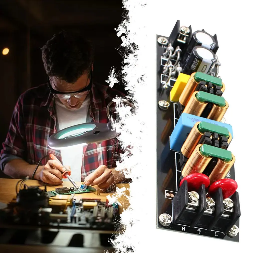 

High Performance EMI Filter AC110V-265V Double-sided Glass Fiber Panelblack Oil Double-sided Tin Plated Filter