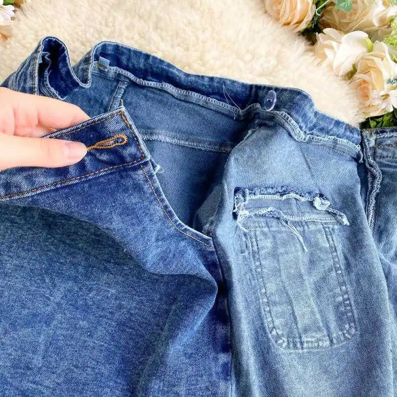 

Autumn Long Flare Sleeve Square Collar Short Denim Top Mini Irregular Skirt Two Piece Set Women Outfits