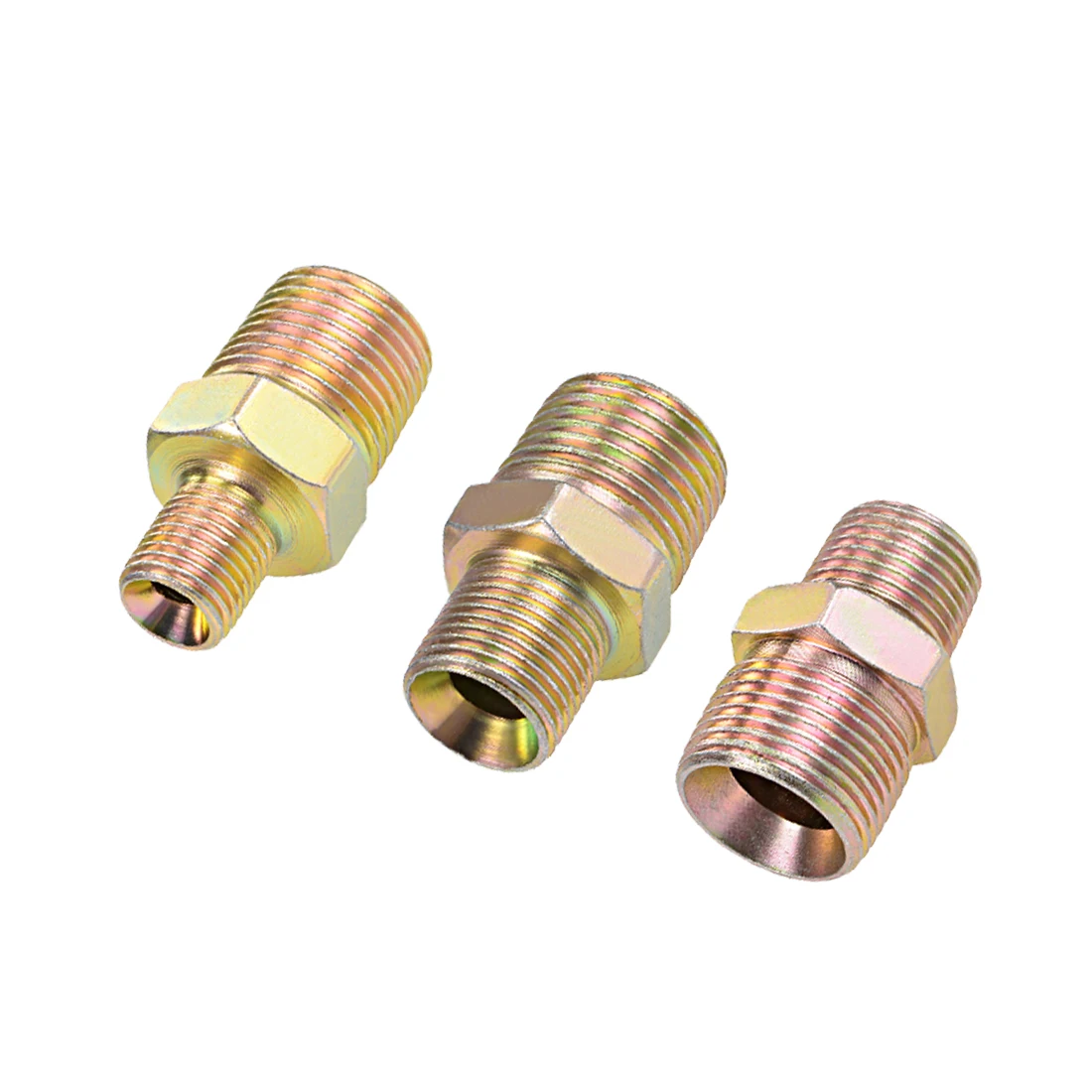 

uxcell 10 Pcs Reducing Pipe Fitting - Reducer Hex Nipple - 1/2 X 1/4 3/4 BSP Male Connector Zinc Finish Plating