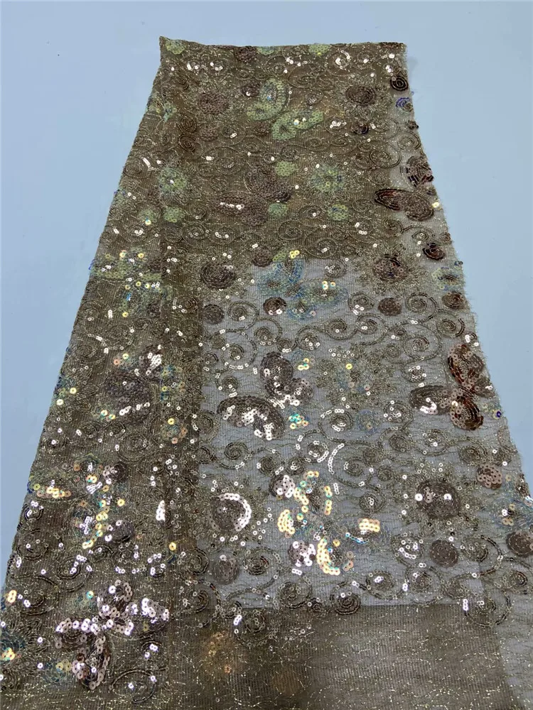 

Nigerian Lace Fabric High Quality royal blue Sequin Lace Fabric Wedding Party Embroidered African French Lace Fabric FR910