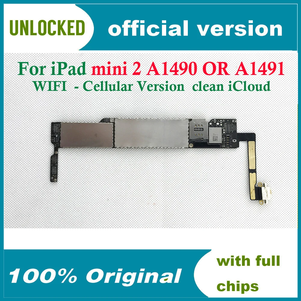 Оригинальная разблокированная материнская плата A1489 WIFI A1490 или A1491 3G icloud для Ipad MINI