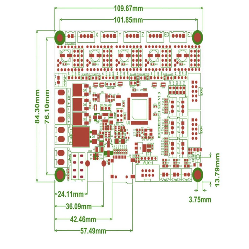

SKR V1.3 32 Bit Control Board 3D Printer Part Support TMC2130 SPI TMC2208 UART Drive Working Mode