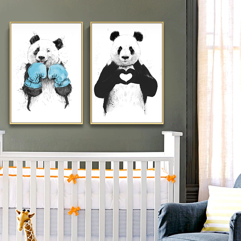 

Home Decoration Wall Kongfu Panda Art Painting Living Room Sofa Background Bedroom Porch Corridor Hanging Picture Frameless