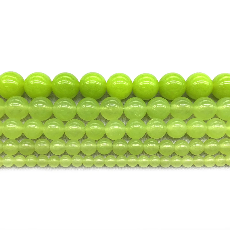 Natural Olive Green Chalcedony Stone Round Loose Crystal Beads for Jewelry Making Bracelet 15&quotinch Pick Size 4 6 8 10 12mm | Украшения