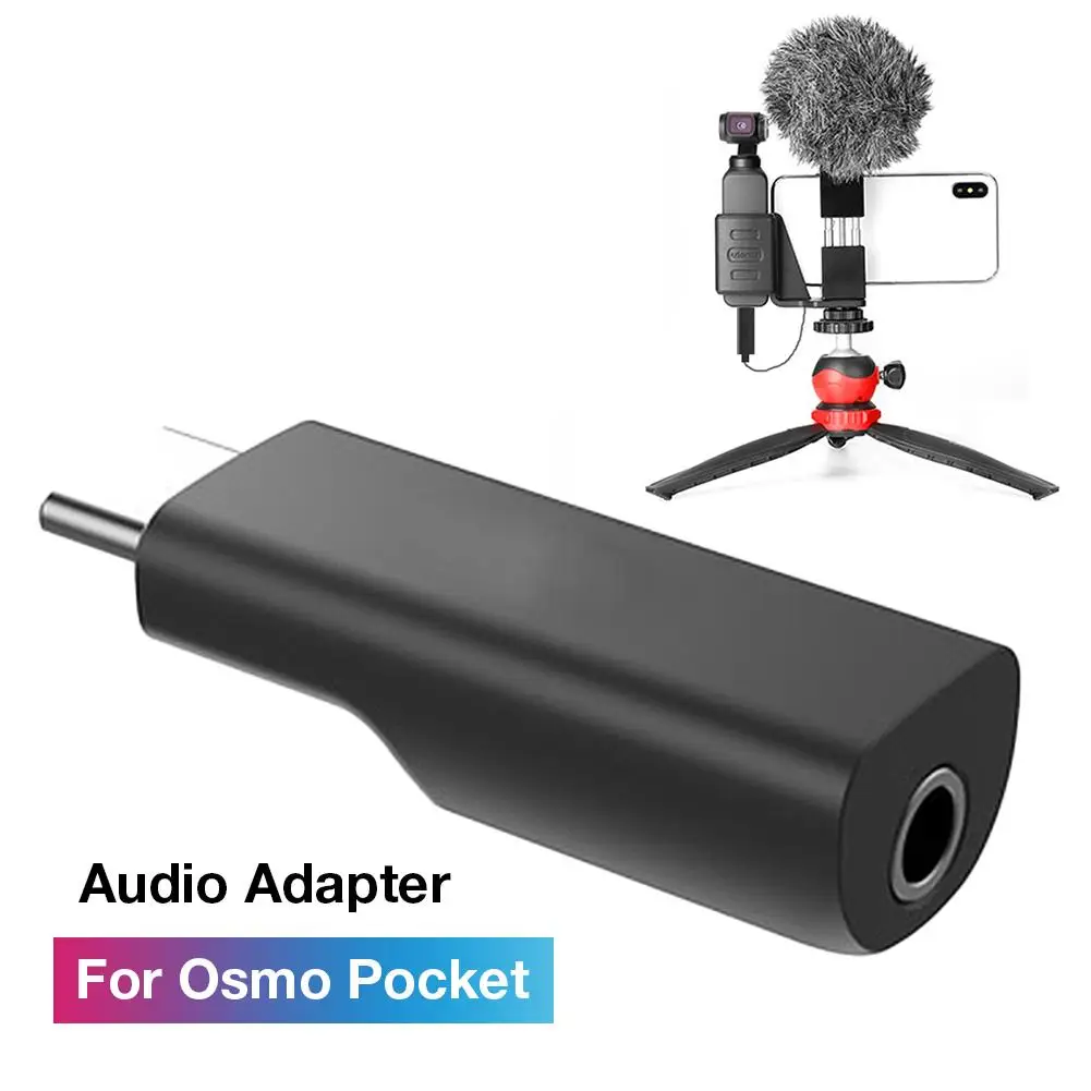 Аудио адаптер для DJI Osmo Pocket PTZ Camera Connect External 3 5 Mm Микрофон записи Audio Adapter Black|Чехлы