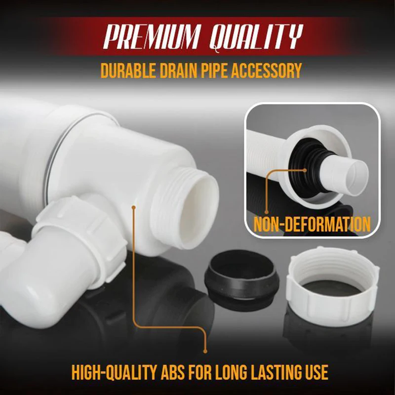 

Double Anti-smell Drain Pipe Odor-free Drain Pipe for Kitchen Bathroom Wash Basin Sink K888