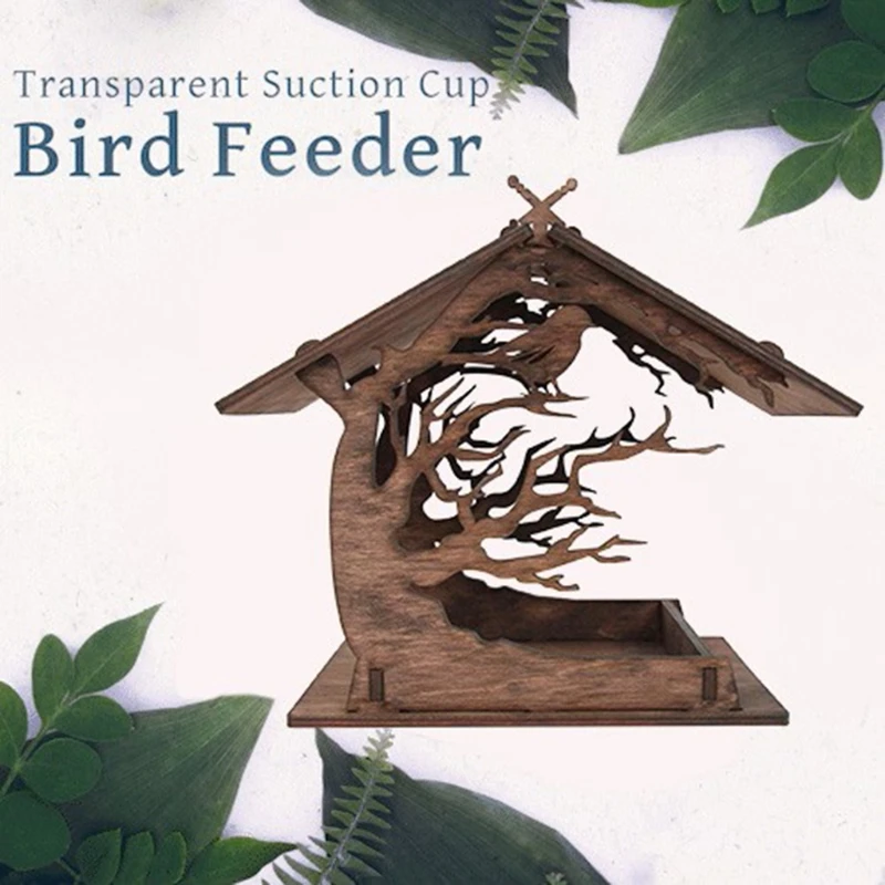 

Wooden Bird Feeder Birdhouse DIY Creative Hanging Hummingbird Feeder Garden Yard Villa Balcony Decoration E8BD