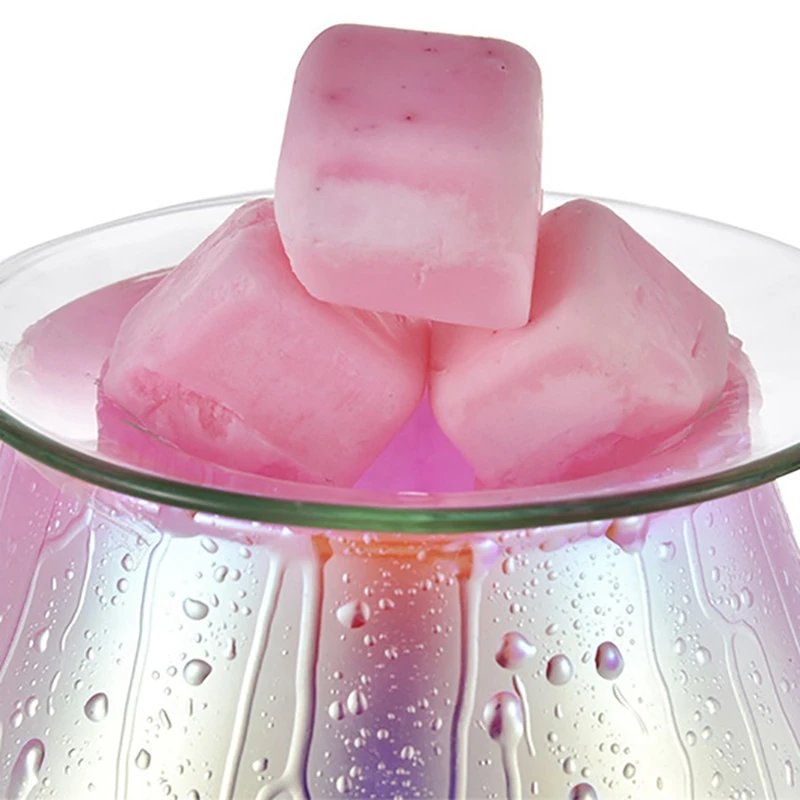 

2x Electric Wax Melts Warmer 3D Glass Warmer Wax Melt Warmer for Warming Scented Wax Square or Essential Oils US Plug