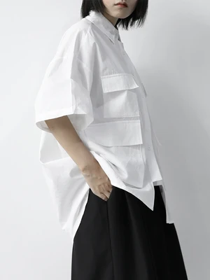 Комбинезоны большие карманы свободные INS повседневные с короткими рукавами