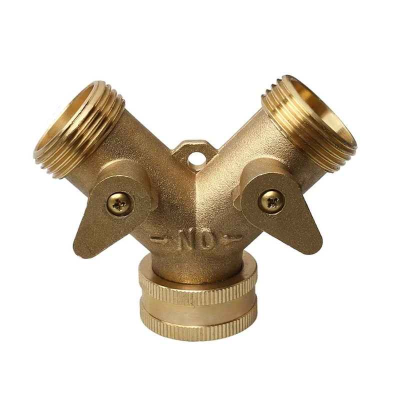 

J2HA Brass Manifold 3/4" Tap Splitter Brass Manifold Double-Way Washing Machine Hose Connector Y-Type Water Separator