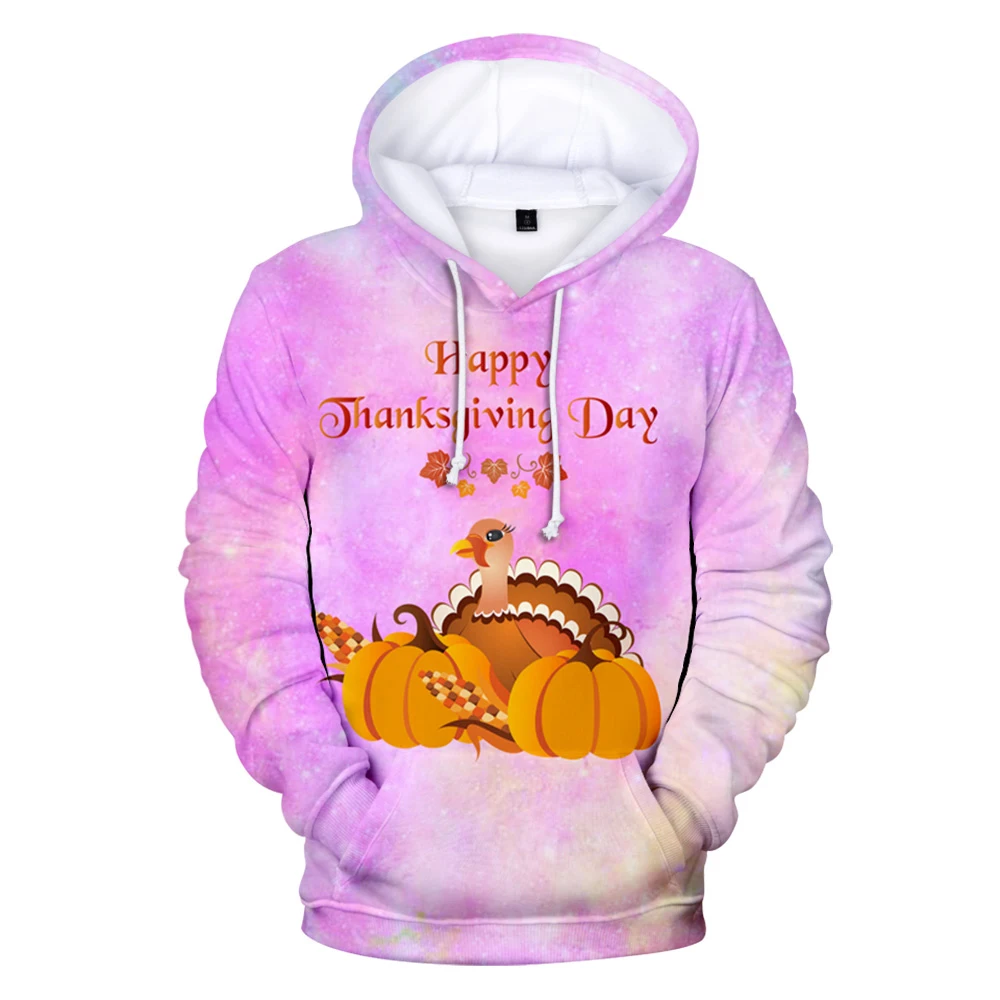 

Casual Hoodies Men's / Women's Fashion thanksgiving day 3D Loose Fit Leisure Hoodie 2019 Fall Winter Hoodies Men Sweatshirt