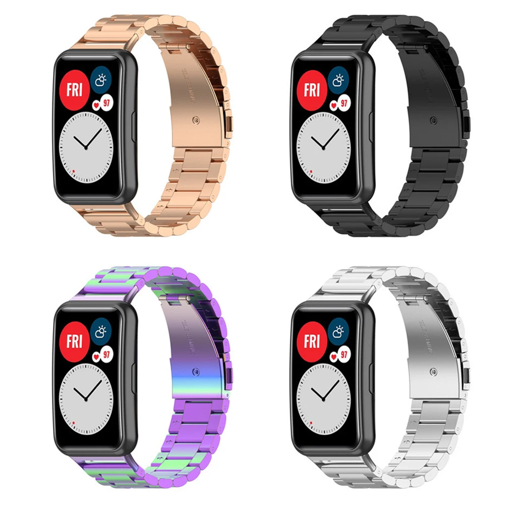 

Ремешок для часов из нержавеющей стали для Huawei Watch Fit TIA-B09/TIA-B19, сменный твердый металлический браслет, браслет, аксессуары, ремешок