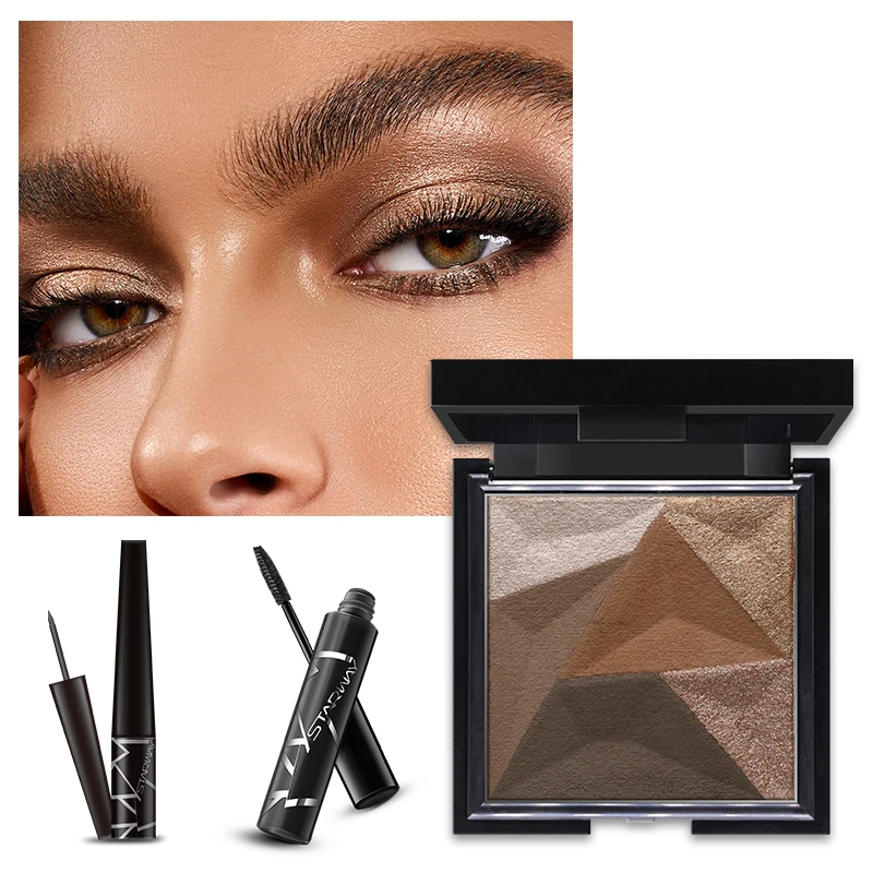 Водостойкая профессиональная разноцветная тушь для век STARWAY Черная Подводка