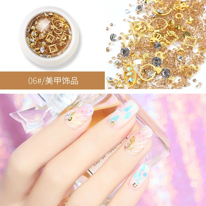 Net red nail art decorative jewelry Sparkling Crystal Jewelry Rhinestone Symphony Round Can Mixed Light Therapy Diamond | Красота и