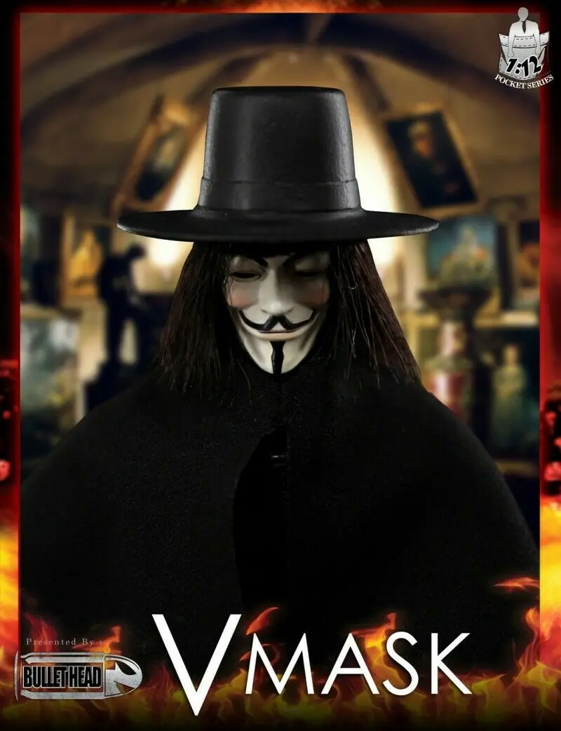 Коллекция 1/12, цилиндрическая голова BH004 1/12 VMASK V для вендетты, Мужская фигурка, набор, экшн-фигурка, модель, игрушка, подарок для фанатов