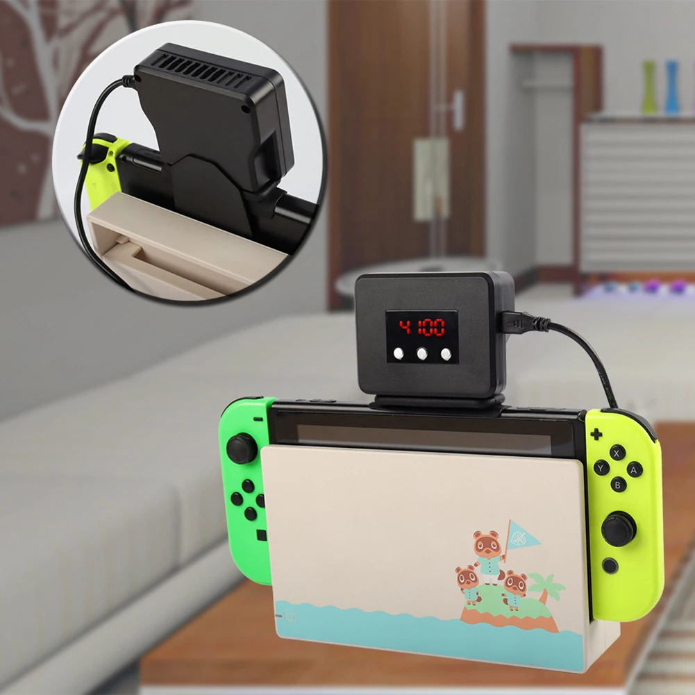 

Вытяжной вентилятор с цифровым дисплеем для игровой приставки, подходит для консоли Nintendo Switch OLED, внешний охладитель, радиатор