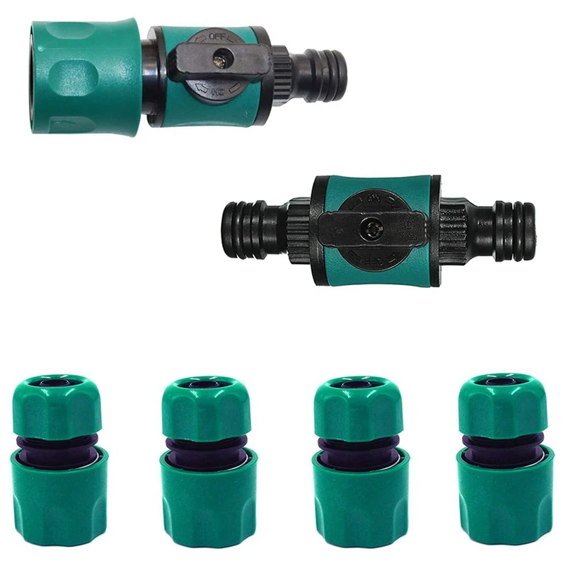 

Release in Line Shut Off Valve for Join Garden Hose Pipe Tube, Double Male Connector Valve Extender with Matching Hose