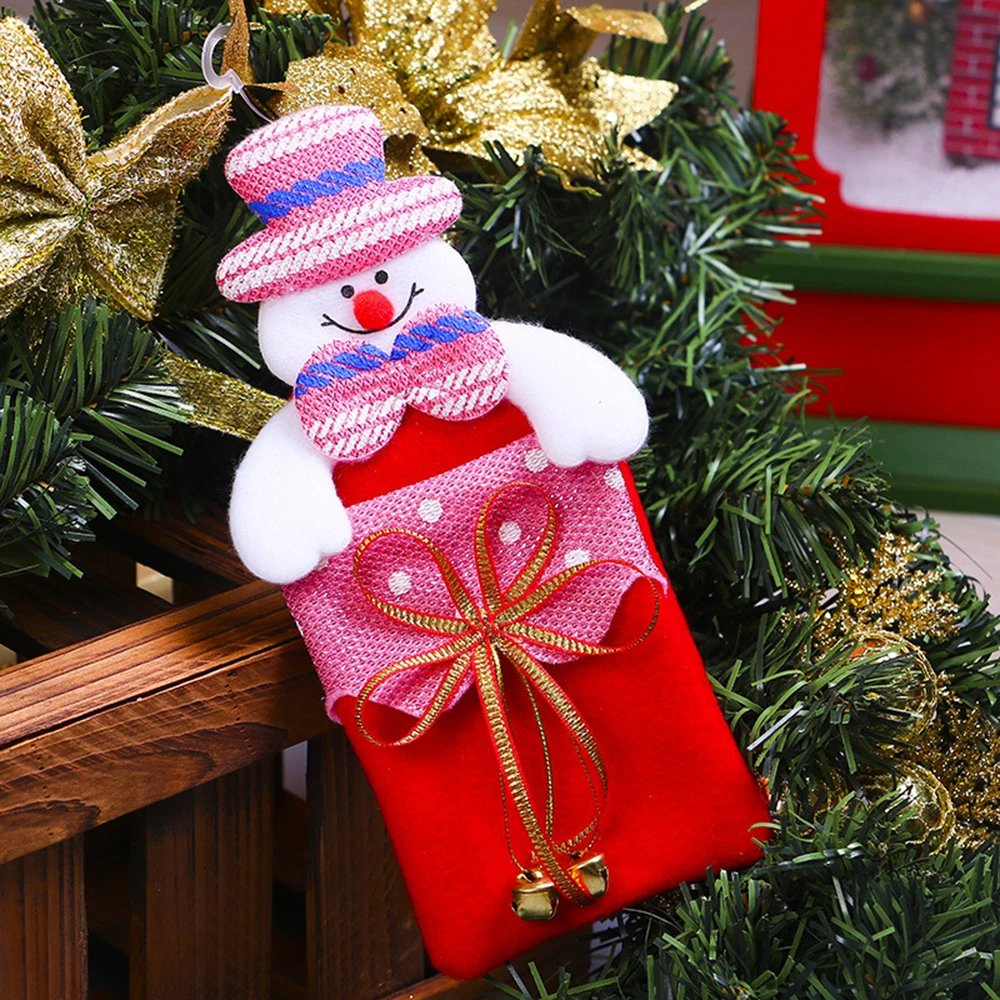 new year 2022 Christmas Gift Candy Bag Tree Hanging Ornaments Stocking Santa Claus Sock Xmas | Дом и сад