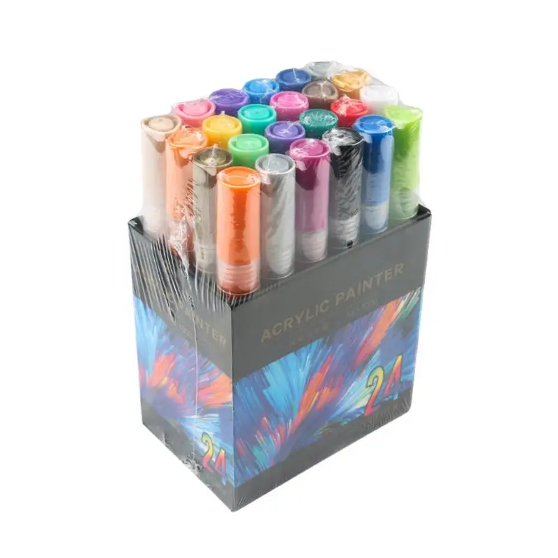 

4/8/12/15/24/36 Colors Acrylic Paint Marker Pen Detailed Marking for DIY Album Glass Ceramic Rock