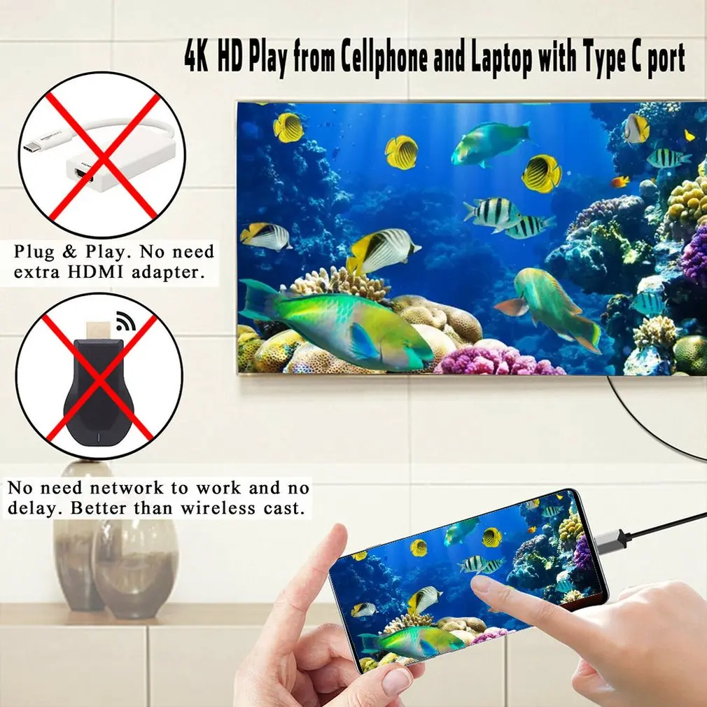 HD Тип C телефон к ТВ HDTV проектор видео адаптер HDMI кабель для Samsung Galaxy S8 S9 S10 Plus Note 8