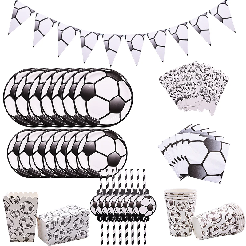 Football Birthday Party Decorations Happy Banner tableware cups plates for Themed Supplies | Дом и сад